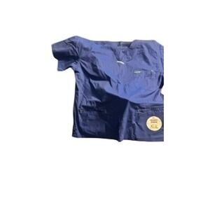 IguanaMed 5400 Royal Blue V-Neck Scrub Top Short Sleeve Flex Appeal Pockets XL